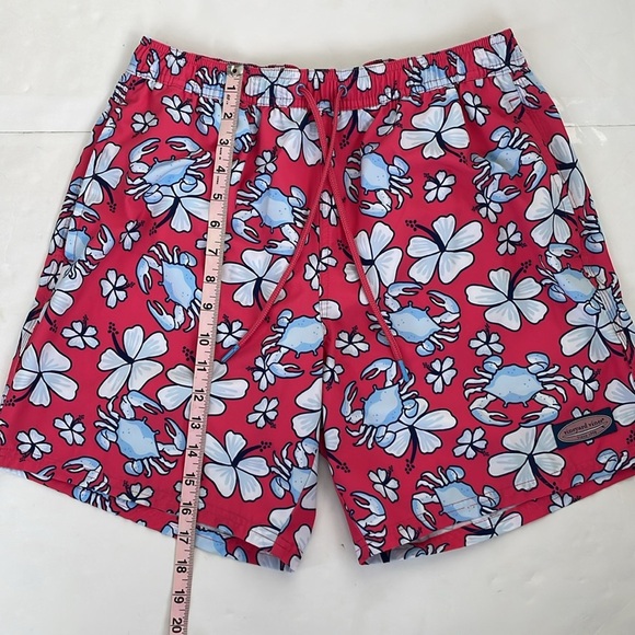 Vineyard Vines Coral and Blue Swim Trunks Shorts with Elastic Waistband Medium - Picture 3 of 16